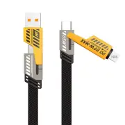 4-in-1 3A PD65W USB-A/Type-C to iP/Type-C Cable Fast Charging Data Transmission Copper Core Line 1M/2M Long for iPhone 1