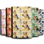 PASSPORT ITINERARY ORGANIZER|CUTE AIREDALE TERRIER PUPPY DOG CANINE PATTERN #A2