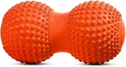 Peanut Massage Ball ,Double Lacrosse Massage Ball, Self Myofascial Release Tool, Deep Tissue Muscle Relaxation, Trigger Point Ball for Waist Belly Back, Feet, Shoulders, Exercise, Yoga, Pain and Stress Relief (Orange)