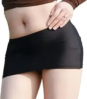 [TiaoBug] Women's Stretchy Low Rise Shiny Oil Bodycon Pencil Micro Short Mini Skirt Night Clubwear Beachwear