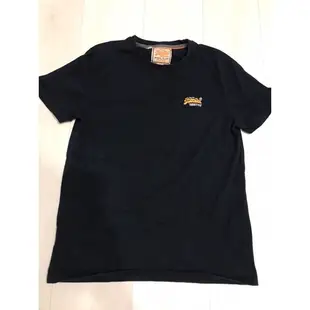 Superdry 極度乾燥 Vintage 經典刺繡短袖棉Tee Orange Label 橘標 小字logo 深藍XL