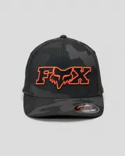 [Fox] Fox Men's Ellipsoid Flexfit Cap in Green Camo/Orange Size Small/Medium S/M Green Camo/Orange