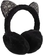 [Sosoport] Cat Ears Earmuffs Cat Earmuffs for Girls Furry Ear Muffs Kids Ear Muffs Ear Defenders Ear Muffs Kids Cat Ear Muffs Earmuffs for Kids Girls Plush Ear Warmer Winter Day Sequins Miss