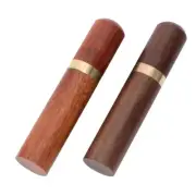 2 Pcs Wooden Storage Portable Sewing Case Mini Tool Holder Tube