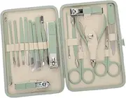 minkissy Stainless Steel 18-piece Manicure Set Nail Clippers Cutter Scissors Nail File Accessories Lightweight Professional Home Use