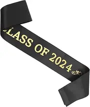 FELTECHELECTR Soft Material Grad Sash Class of 2024 Sash Foil Letters Comfortable Shoulder Sash for Students