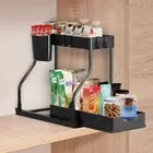 Pull Out Spice Rack Black Washing Machine Storage Shelf Desktop