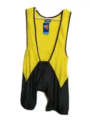 Salas pro team Men's New X-LARGE Padded Cycling Bib black/Yellow(#6712