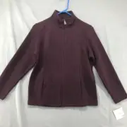 New Croft & Barrow Maroon High Neck Jacket Petite Size PS Women Casual