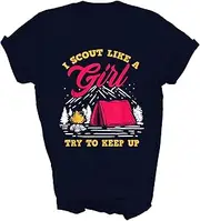 [SDVN] I Scout Like A Girl Try to Keep Up Funny Girls Scout Gift Unisex Shirt Women Men