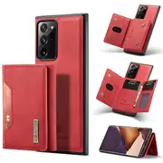 DG MING For Samsung Galaxy Note 20 Ultra Premium Trifold Wallet Leather Case With 2-in-1 Magnetic Detachable Card Holder Pocket Cover - Red