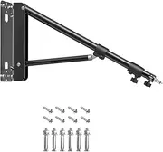 [Huzofexo] Black Wall Mounting Triangle Boom Arm, 53 Inches Max Length and 180°Rotation for Studio Video Light,Photography Strobe Light, Monolight, Ring Light, Softbox, Umbrella and Reflector