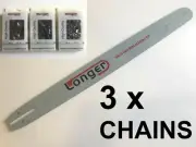 24" CHAINSAW BAR for Baumr AG SX82 82cc 3/8 058 & 3 x CHAIN - PRO SPROCKET NOSE