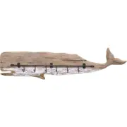 LVD Reclaimed Wood Rustic Whale Hook/Hanger 50.5x11cm