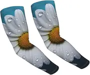 [FHEDVBN] Daisy Flowers Arm Sleeves Compression Arm Covers for Men Women Outdoor Sun Sleeves Cooling Sports Sleeve, Black