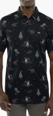 NWT Travis Mathew Lifestyle Performance California Christmas Polo Mens Small
