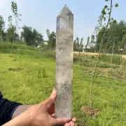 1.56kg Natural Clear Quartz Obelisk Point Quartz Crystal Wand Reiki Tower Decor