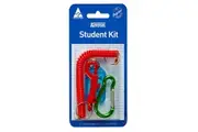 4pc Kevron School ID Student Card Name Tag Holder Kit Carabiner Assorted Colour