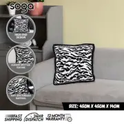 SOGA 45cm Black and White Luxury Cushion Light Mottled