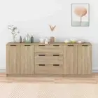 3-Piece Wooden Sideboard Buffet Cabinet Storage Cupboard Drawers Console Table