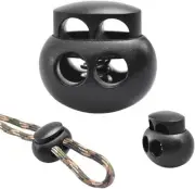 25pcs Spring Cord Lock End Stopper Fastener Slider Toggles Clip Black