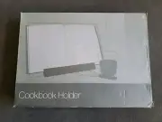 New - Crate And Barrel Modern Cookbook Holder Tempered Glass Sheild - Adjustable