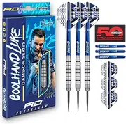 RED DRAGON Game On Professional Player Series Steeltip Darts Set with Dart Flights and Dart Shafts (Stems)