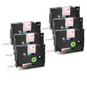 6PK Compatible for Brother P-Touch TZ-232 TZe-232 Label Tape Red On White 0.47''