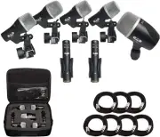 Cad Audio Stage7 7-Piece Drum Instrument Mic Pack Vinyl Case + 7 Cables, 20