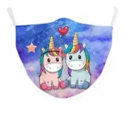 Unicorn Cartoon Child Mask Mund-Nase-Bedeckung Pm 2,5 Filter Washable 4-10 Years