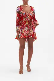 MINI RUFFLE TRAPEZE DRESS RITES OF ROSES