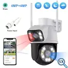 8MP 4K IP Camera Wireless Dual Lens WIFI Outdoor CCTV PTZ Home Security IR Cam