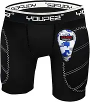 Youper Boys Youth Padded Sliding Shorts with Soft Protective Athletic Cup for Baseball, Football, Lacrosse