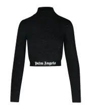 Palm Angels Logo Elastic Band Cropped Top XS Black
