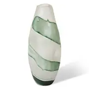 E Style Zaida Glass Flower Vase Centerpiece Indoor Home Decor 44cm Sage/White