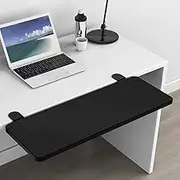 HONJIE Ergonomics Desk Extender Tray, Suitable for Office. Foldable, Punch-Free Clamp on.Computer Keyborad Tray, Desk Extension Board.(25.2"*9.45"(64cm*24cm), Carbon)
