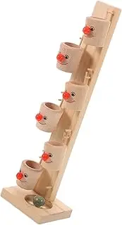 1 Set Pitch Table Wooden for Babies for Rolling Ball Marble Run Game Preschool Marble Tree Ball Glass