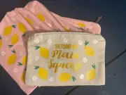 Sparkle and Bash Set of 8 Bachelorette Canvas Makeup Bags