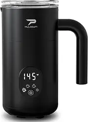 Milk Frother, Electric Milk Frother and Steamer 4 in 1 Automatic Coffee Steamer Frother, 11.8OZ / 350ML Warm and Cold Foam Frother for Coffee (Black)