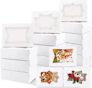 30Pcs 8 Inch Cookie Boxes with Window White Pastry Boxes Treat Boxes Bakery Boxe