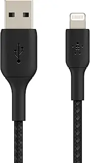 Belkin Braided Lightning Cable (Boost Charge Lightning USB Cable for iPhone, iPad, AirPods) MFi Certified iPhone Charging Cable, Braided Lightning Cable (15cm, Black)