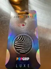 PopSockets: PopGrip Luxe Swappable Top Phone Grip Deco Zebra NEW