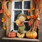Resin Pumpkin Scarecrow Doll Creative Miniature Statue Props