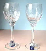 Kathy Ireland Tranquility Waterford Etched Crystal Wine Glasses SET/2 New No Box