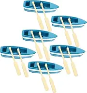 Landscape Boat Set 6pcs Resin Boat Accessories for Home Decor Garden Bonsai Scene Random Style