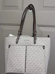 NWT … And Dust Cover Michael Kors Tote Jet Set White/brown