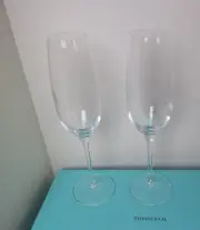 Pair of Signed Tiffany & Co Champagne Flutes in Tiffany & Co Box