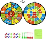 72cm Kids Dart Board Game Set, Double-Sided Velcro Dart Board with 12 Balls and 6 Darts for Kids Ages 3 4 5 6 7 8 9 10 11, Indoor/Outdoor Party Game Toys/Birthday Gifts