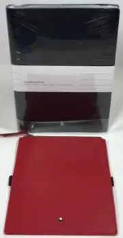 NEW MONTBLANC #146 NOTEBOOK RED SAFFIANO ITALIAN LEATHER POCKET #119461 ~ $175