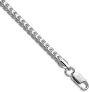 [JewelryWeb] 925 Sterling Silver Rhodium Plated 4.0mm Sparkle Cut Square Franco Chain Necklace 66 Centimeters Chain-Necklace for Women and Men